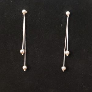 Silver ball earrings